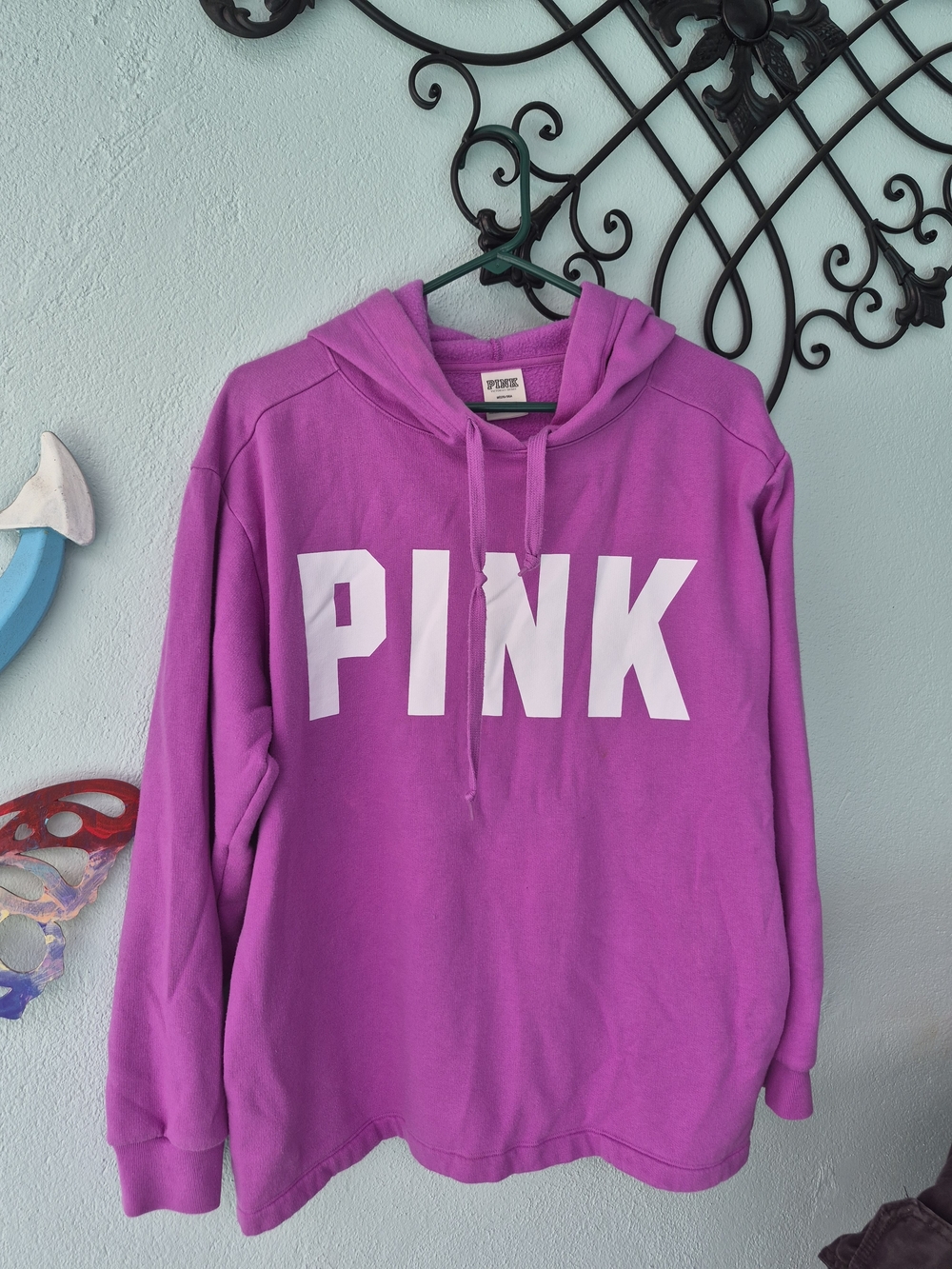 Victoria's Secret PINK Hoodie - Bright Magenta with White Logo